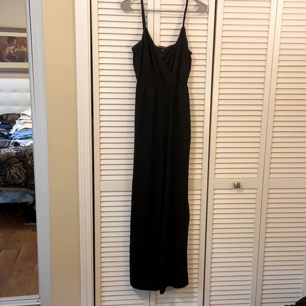 Black slit leg jumpsuit